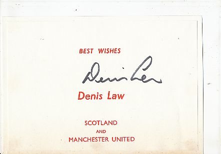 Dennis Law   Manchester United & Schottland Fußball Autogramm Blatt original signiert 