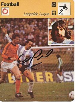 Leopoldo Luque † 2021  Argentinien Weltmeister WM 1978  Fußball Autogrammkarte  original signiert 