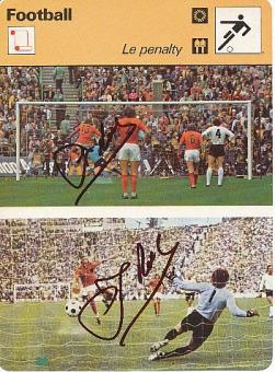 2  x  Johan Neeskens   Holland WM 1974   Fußball Autogrammkarte  original signiert 