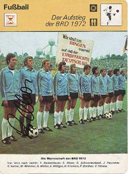 DFB Europameister EM 1972 mit Maier, Schwarzenbeck, Heynckes, Wimmer  Fußball Autogrammkarte  original signiert 