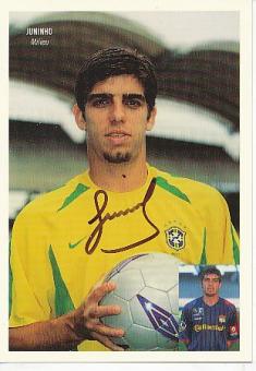 Juninho  Olympique Lyon &  Brasilien  Weltmeister WM 2002  Fußball Autogrammkarte  original signiert 
