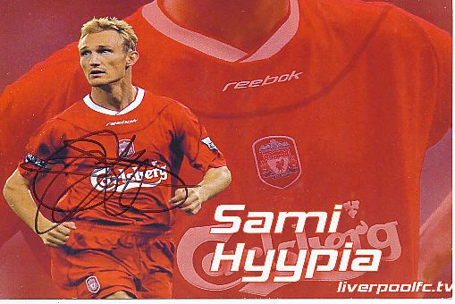 Sami Hyypia  FC Liverpool  Fußball Autogrammkarte original signiert 