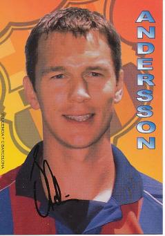Patrik Andersson  FC Barcelona  Fußball Autogrammkarte original signiert 