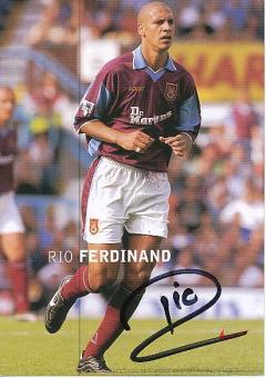 Rio Ferdinand  Westham United  Fußball Autogrammkarte original signiert 