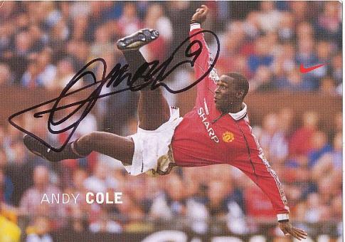 Andy Cole  Manchester United   Fußball Autogrammkarte original signiert 