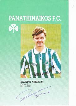 Krzystof Warzycha   Panathinaikos Athen  Fußball Autogrammkarte original signiert 