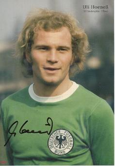 Uli Hoeneß   DFB  Weltmeister WM 1974  Fußball Autogrammkarte  original signiert 