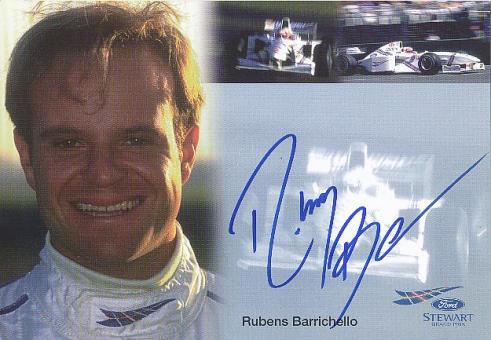 Rubens Barrichello   Formel 1  Auto Motorsport  Autogrammkarte  original signiert 