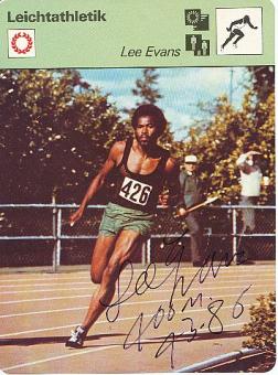 Lee Evans † 2021 USA Leichtathletik Autogrammkarte original signiert 