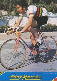 Eddy Merckx   Belgien  5  x Tour de France Sieger  Radsport Autogrammkarte + Karte original signiert 