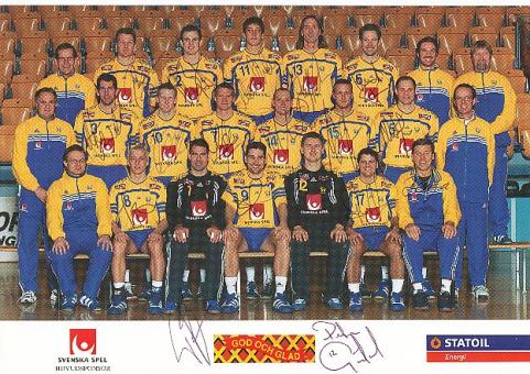 Schweden Nationalteam EM  2002 fast komplett  Handball Autogrammkarte original signiert 