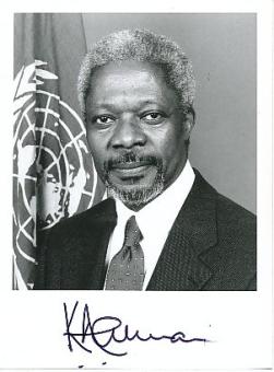 Kofi Annan † 2018  Ghana  Generalsekretär Vereinte nationen  Politik Autogramm Foto original signiert 