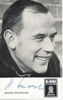 Hennes Weisweiler † 1983  Borussia Mönchengladbach Fußball  Autogrammkarte  original signiert 