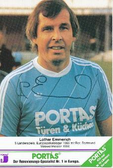 Lothar Emmerich † 2003  DFB  Portas  Fußball Autogrammkarte original signiert 