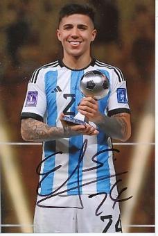 Enzo Fernandez  Argentinien Weltmeister WM 2022  Fußball  Autogramm Foto  original signiert 