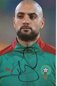 Sofyan Amrabat  Marokko  Fußball  Autogramm Foto  original signiert 