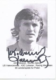 Wlodzimierz Lubanski  Polen WM 1974  Fußball Autogrammkarte  original signiert 