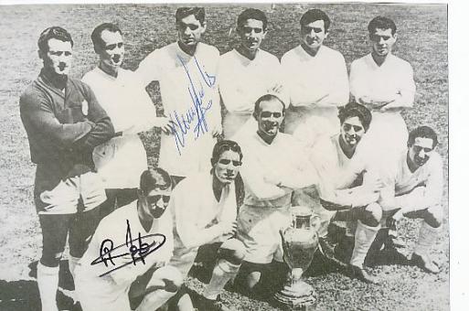 Raymond Kopa † 2017 & Marquitos † 2012   Real Madrid  Fußball Autogramm 18 x 13 cm Foto original signiert 
