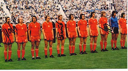 Polen WM 1974 mit: Gorgon, Szarmach, Maszzczyk  Fußball Autogramm  Foto original signiert 