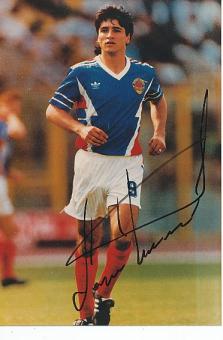 Darko Pancev Jugoslawien WM 1990   Fußball Autogramm  18 x 13 cm Foto original signiert 