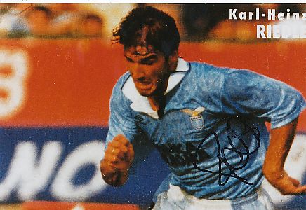 Karl Heinz Riedle   Lazio Rom  Fußball Autogramm Foto original signiert 