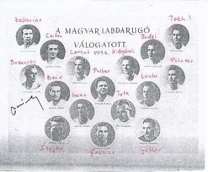 Jenö Buzansky † 2015 Ungarn WM 1954   Fußball Autogramm Blatt original signiert 