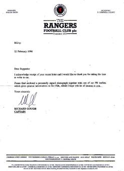 Richard Gough Glasgow Rangers   Fußball Autogramm Blatt original signiert 
