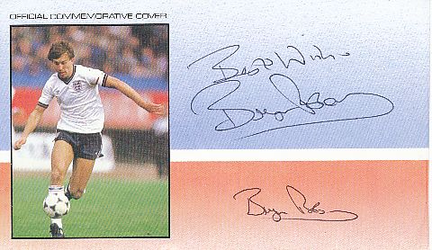 Bryan Robson England WM 1990  Fußball Autogramm Briefumschlag original signiert 