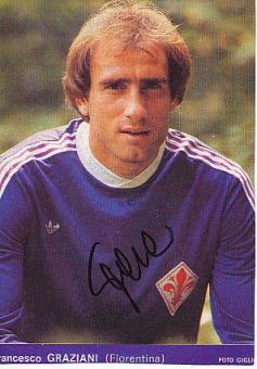 Francesco Graziani Italien Weltmeister WM 1982 & AC Florenz  Fußball Autogramm Bild original signiert 