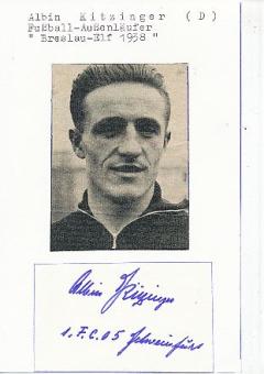 Albin Kitzinger † 1970  FC Schweinfurt  & DFB Breslau Elf 1938  Fußball Autogramm Blatt original signiert 