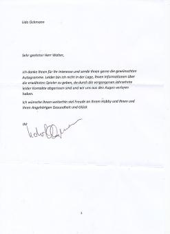 Udo Ockmann BVB Borussia Dortmund  Fußball Autogramm Blatt original signiert 