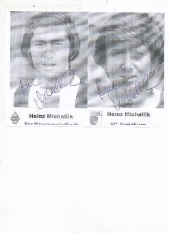 2  x  Heinz Michallik  Borussia Mönchengladbach & FC Augsburg  Fußball Autogramm Blatt original signiert 