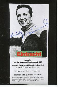 Erich Bäumler † 2003  Eintracht Frankfurt  Fußball Autogramm  Foto original signiert 