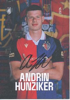 Andrin Hunziker  FC Basel  2023/2024  Fußball Autogrammkarte  original signiert 