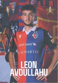 Leon Avdullahu  FC Basel  2023/2024  Fußball Autogrammkarte  original signiert 