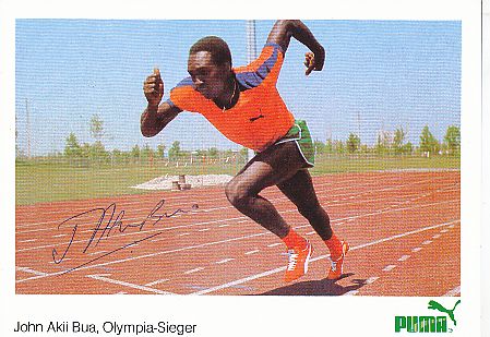 John Akii-Bua † 1997 Uganda Olympiasieger 1972   Leichtathletik  Autogrammkarte  original signiert 