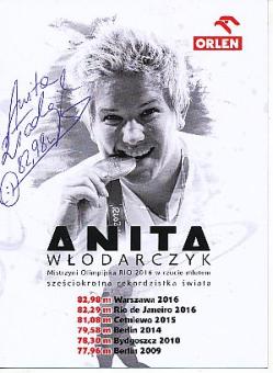 Anita Wlodarczyk Polen  Leichtathletik  Autogrammkarte  original signiert 