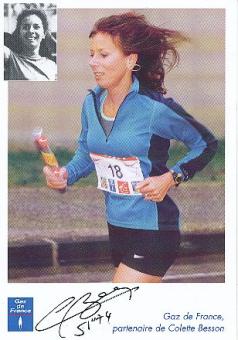 Colette Besson † 2005 Frankreich Olympiasiegerin 1968   Leichtathletik  Autogrammkarte  original signiert 