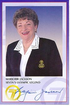 Marjorie Jackson Australien Olympiasiegerin 1952   Leichtathletik  Autogrammkarte  original signiert 