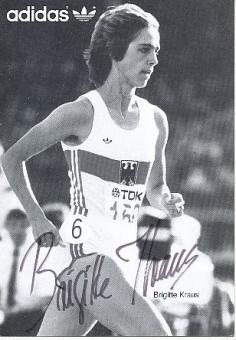 Brigitte Kraus   Leichtathletik  Autogrammkarte  original signiert 