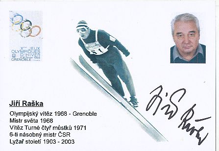 Jiri Raska † 2012  CSSR  Skispringen  Autogrammkarte  original signiert 