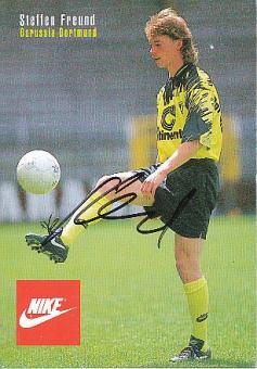 Steffen Freund  Nike  BVB Borussia Dortmund  Fußball Autogrammkarte original signiert 