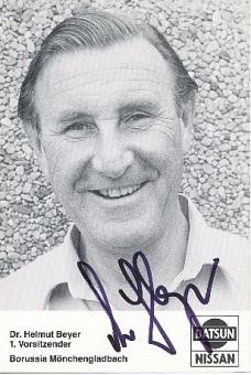 Dr.Helmut Beyer † 2011  Borussia Mönchengladbach Fußball  Autogrammkarte original signiert 