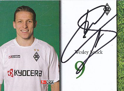 Wesley Sonck  Borussia Mönchengladbach  Fußball  Autogrammkarte original signiert 