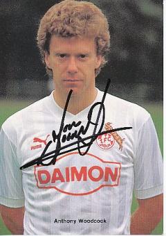 Anthony Woodcock   FC Köln  Fußball Autogrammkarte  original signiert 
