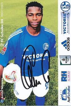 Emile Mpenza   2002/2003   FC Schalke 04  Fußball Autogrammkarte original signiert 