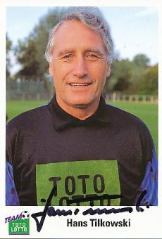 Hans Tilkowski † 2012  Toto Lotto  Fußball Autogrammkarte original signiert 