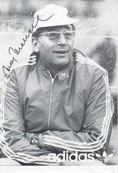Max Merkel † 2006  Adidas  Trainer Legende  Fußball Autogrammkarte original signiert 