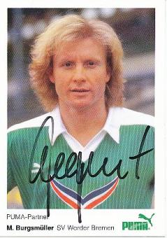 Manfred Burgsmüller † 2019  SV Werder Bremen Fußball Autogrammkarte original signiert 
