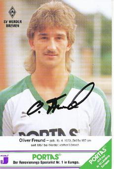 Oliver Freund  SV Werder Bremen Fußball Autogrammkarte original signiert 